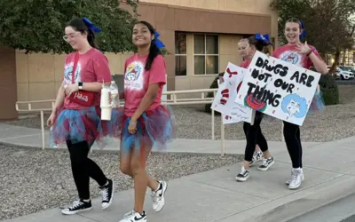 participants at 'walk away from drugs' event