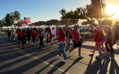 participants at 'walk away from drugs' event