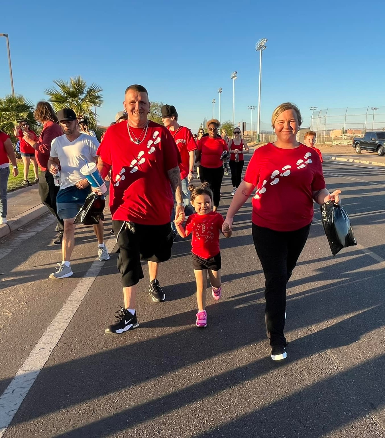 participants at 'walk away from drugs' event