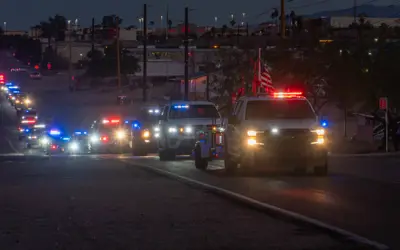 parade of patrol police cars