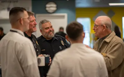 group of citizens having a conversation