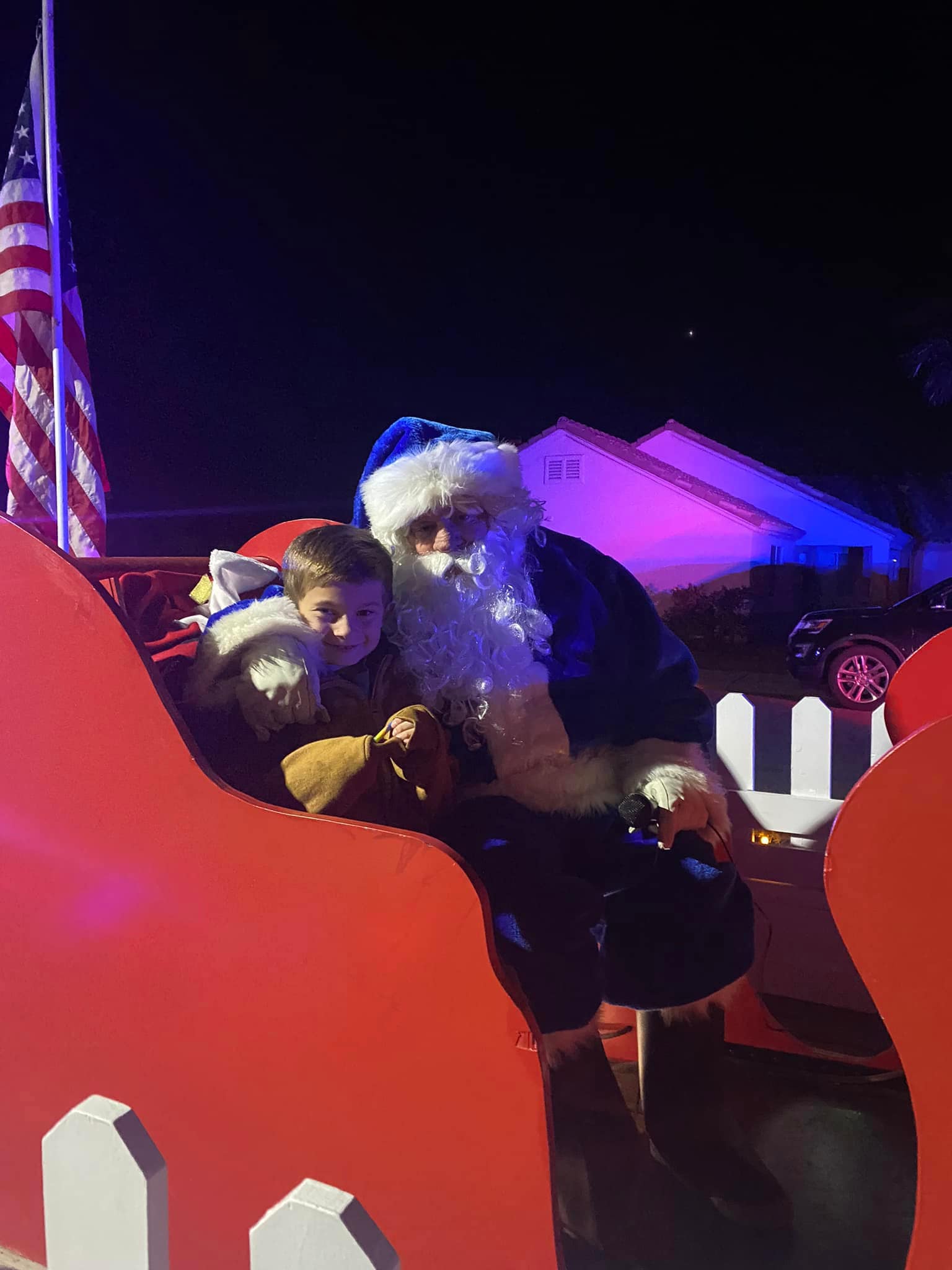 boy pictured with santa