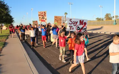 kids at 'walk away from drugs' event