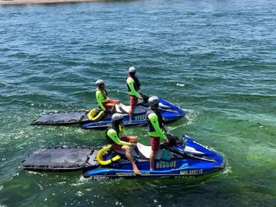 lifeguards on jetskis 