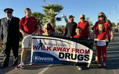 adults at 'walk away from drugs' event
