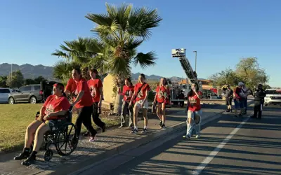 participants at 'walk away from drugs' event