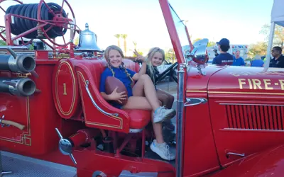 kids on a fire truck